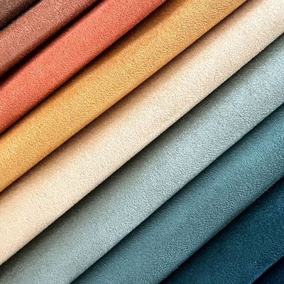 Luxury Suede Upholstery Fabric Silky Polyester Fade Wrinkle Resistant
